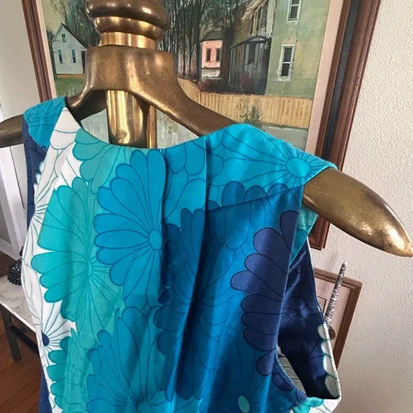 Vintage LIBERTY HOUSE HAWAII Sleeveless Floral Maxi Dress 💙🩵💙 - Picture 4 of 8